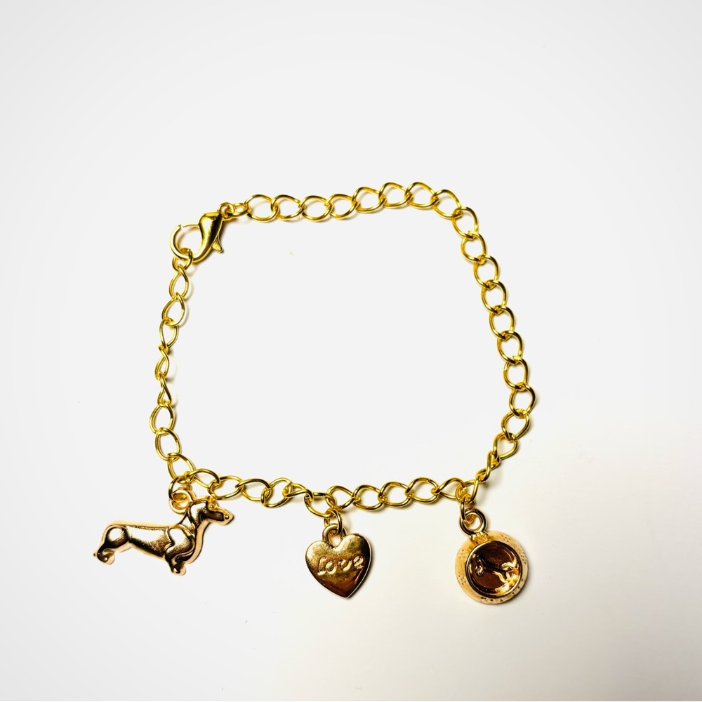 Puppy Love Gold Charm Bracelet